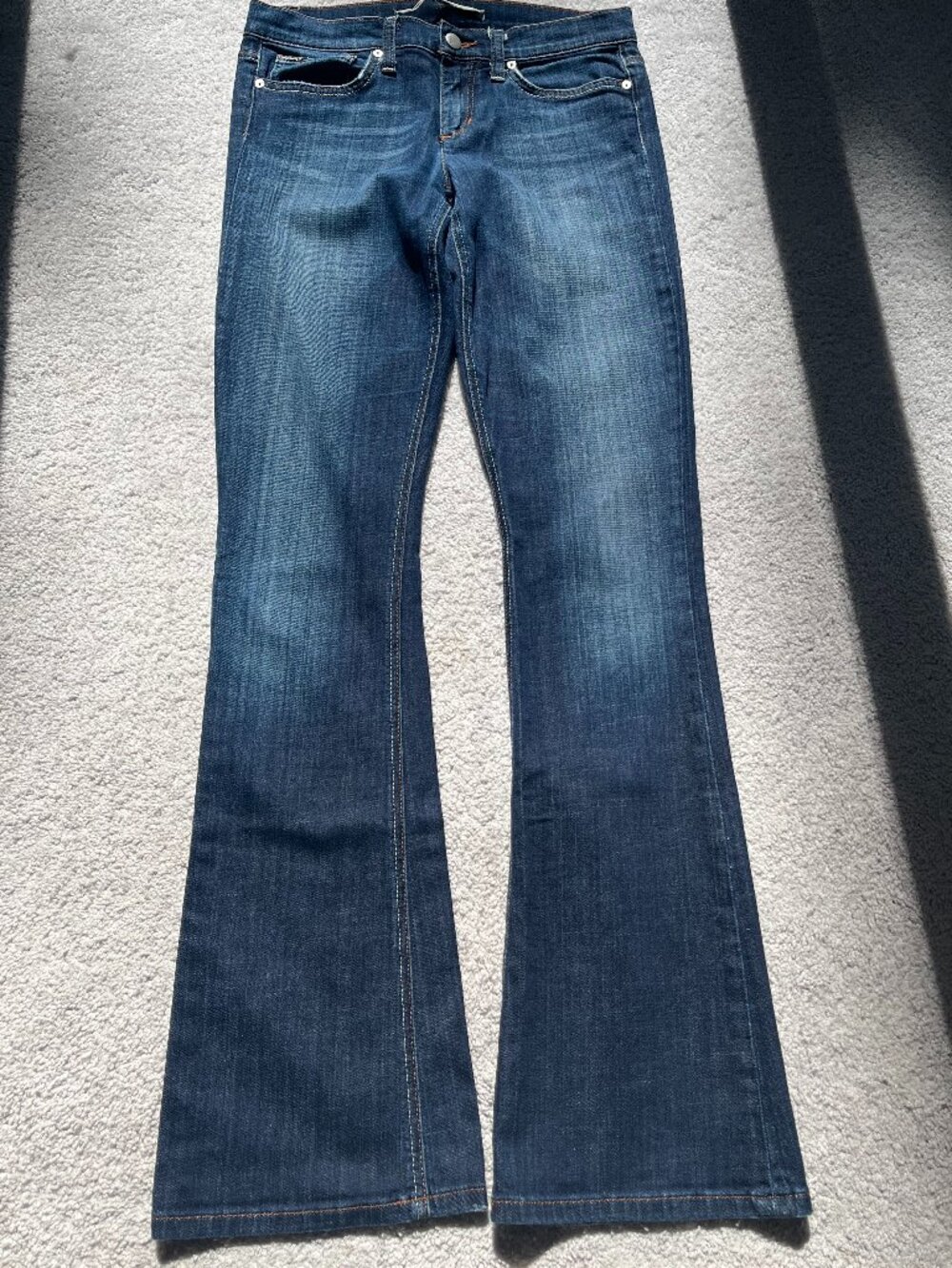 Joe's Jeans - Rocker Cut, Size 27, Low Rise, Flare Cut, Medium-Dark Blue Wash